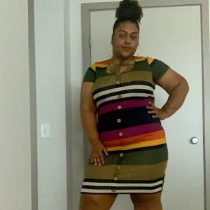Derek Heart Multi Colored Striped Dress